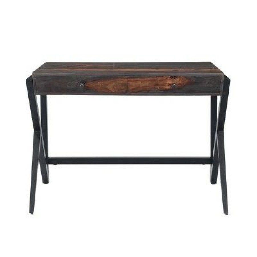 Executive Desks * | Sonoma 2 Drawer Writing Desk Charcoal Brown Treasure Trove Accents