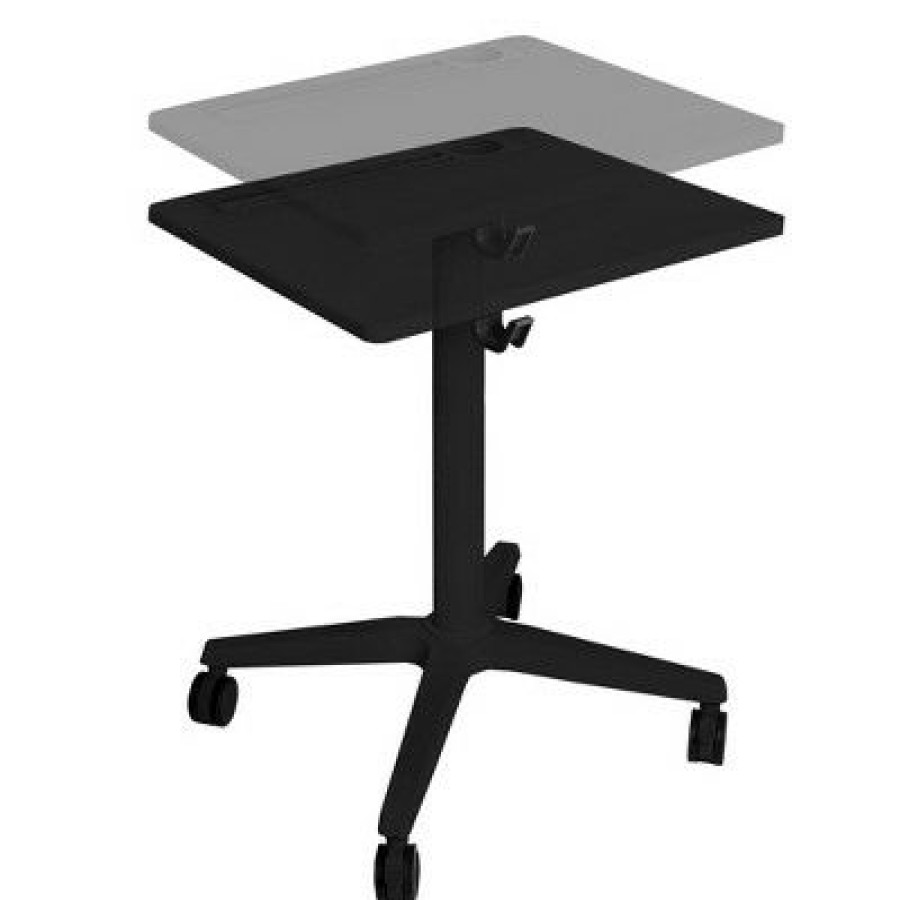 Computer Desks * | Airlift Height Adjustable Sit/Stand Mobile Desk With Cup Holder Seville Classics