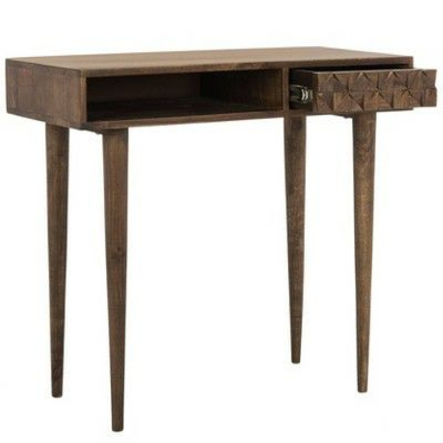 Executive Desks * | Zinnia Desk Walnut Safavieh