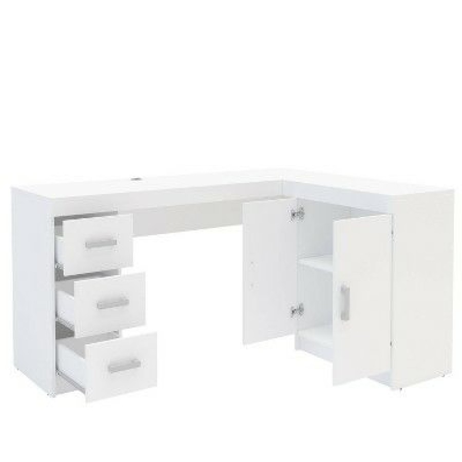 Corner Desks * | Mayne Corner Desk White Chique