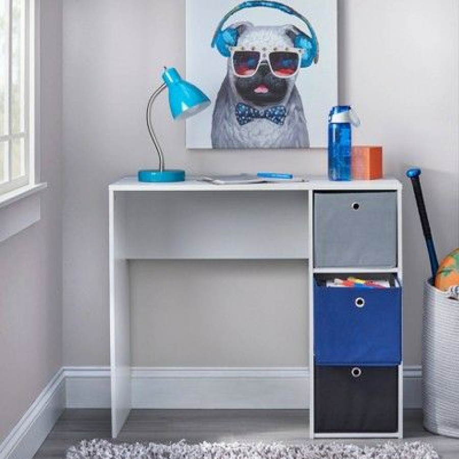 Executive Desks * | Student Writing Desk With 3 Fabric Bins Buylateral