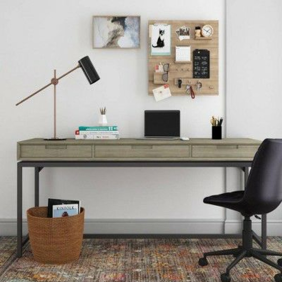 Executive Desks * | 72 Devlin Mid-Century Modern Solid Wood Writing Desk With Drawers Wyndenhall