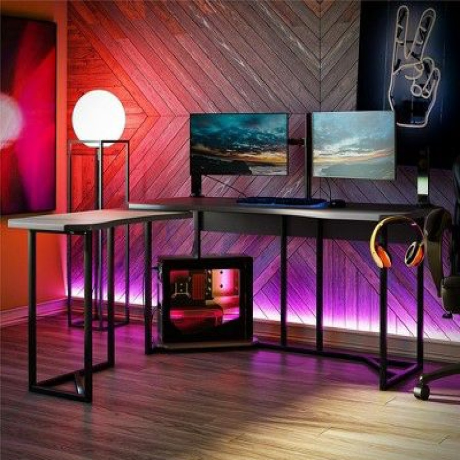 Computer Desks * | Quest Gaming L Desk With Cpu Stand Ntense