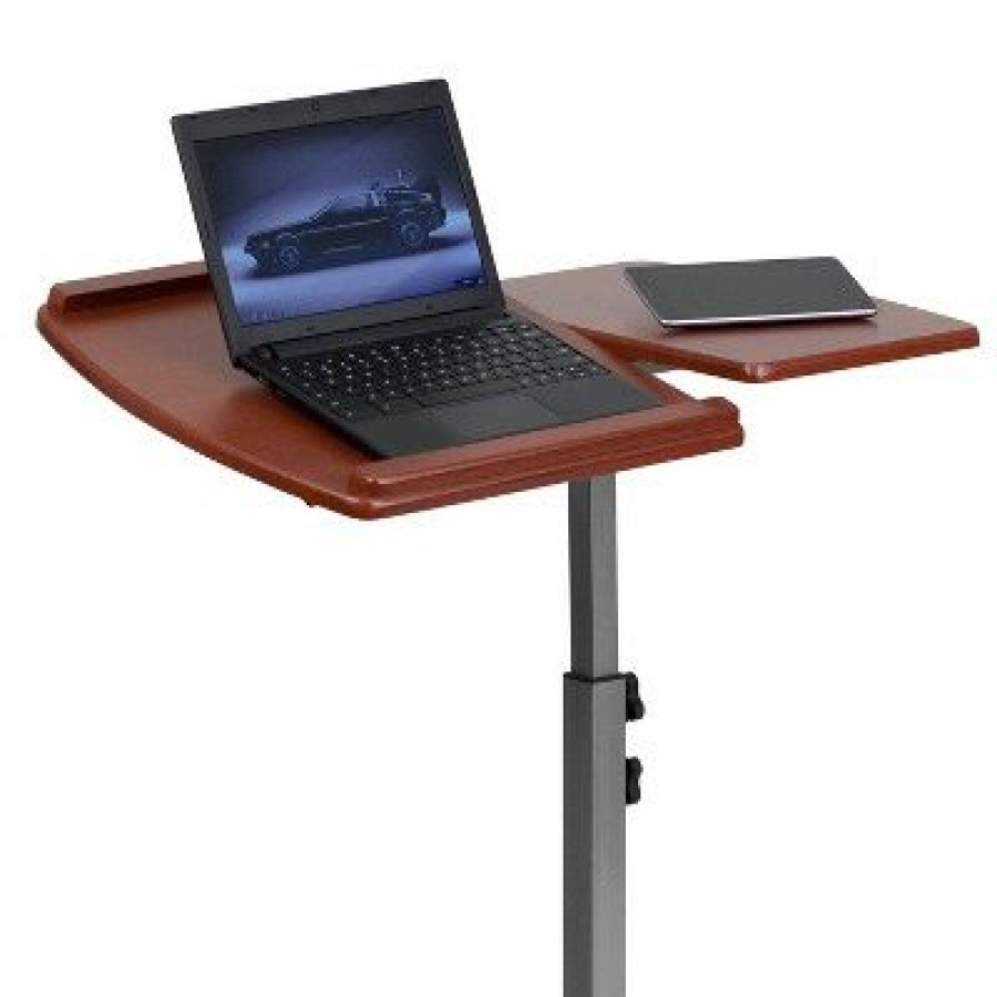 Computer Desks * | Angle And Height Adjustable Mobile Laptop Computer Table Cherry Top Flash Furniture