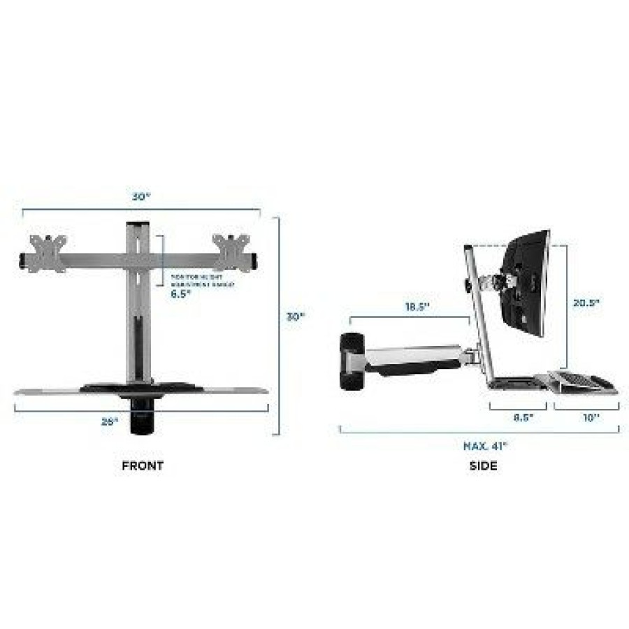 Executive Desks * | Mount-It! Sit Stand Wall Mount Workstation Articulating Standing Desk Mi-7906