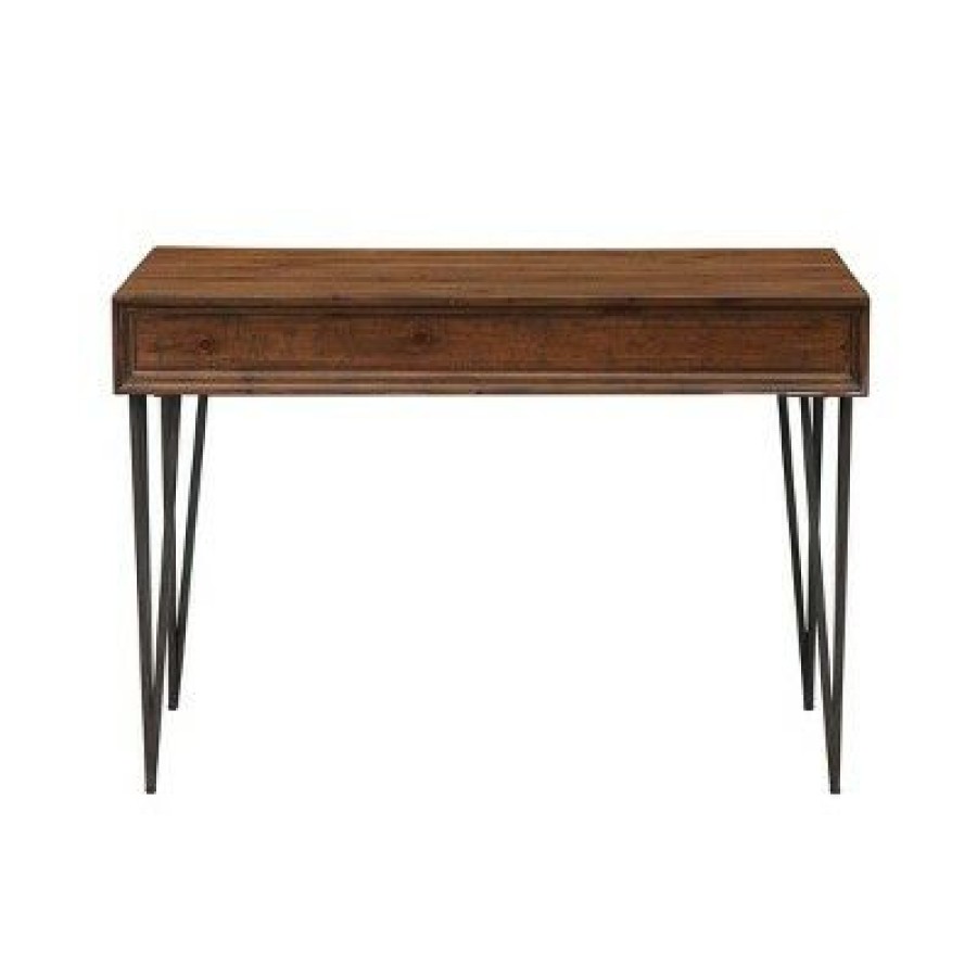 Executive Desks * | Cambridge 2 Drawer Writing Desk And Console Table Brown Treasure Trove Accents