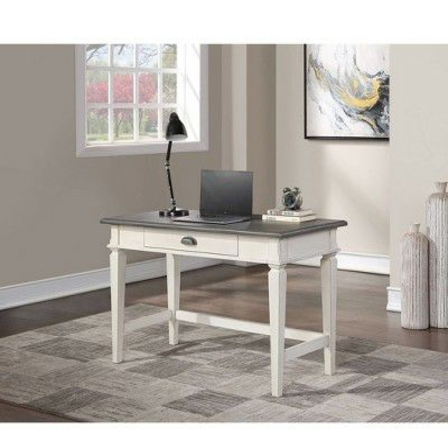 Executive Desks * | Atwood Farmhouse Writing Desk White Martin Furniture