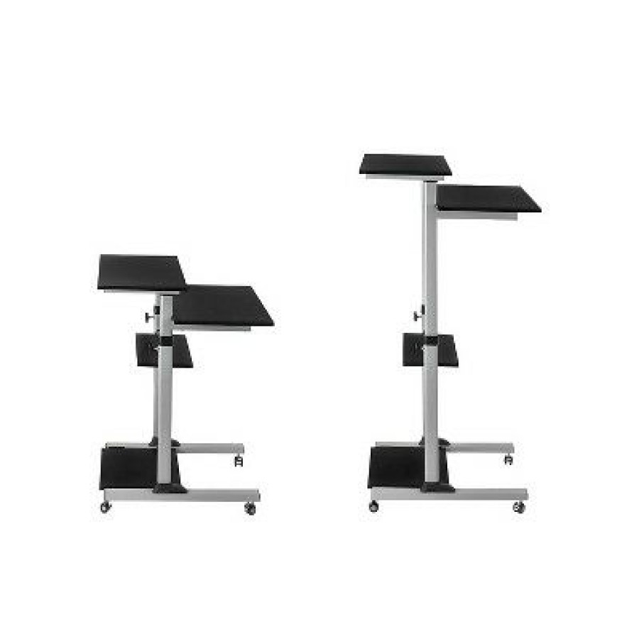 Executive Desks * | Mount-It! 27.5 W Mobile Height Adjustable Desk Silver Plastic/Steel Mi-7940