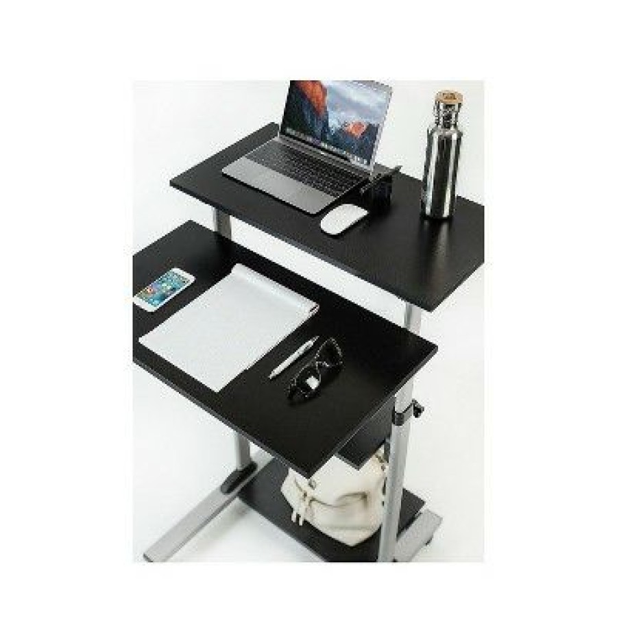 Executive Desks * | Mount-It! 27.5 W Mobile Height Adjustable Desk Silver Plastic/Steel Mi-7940