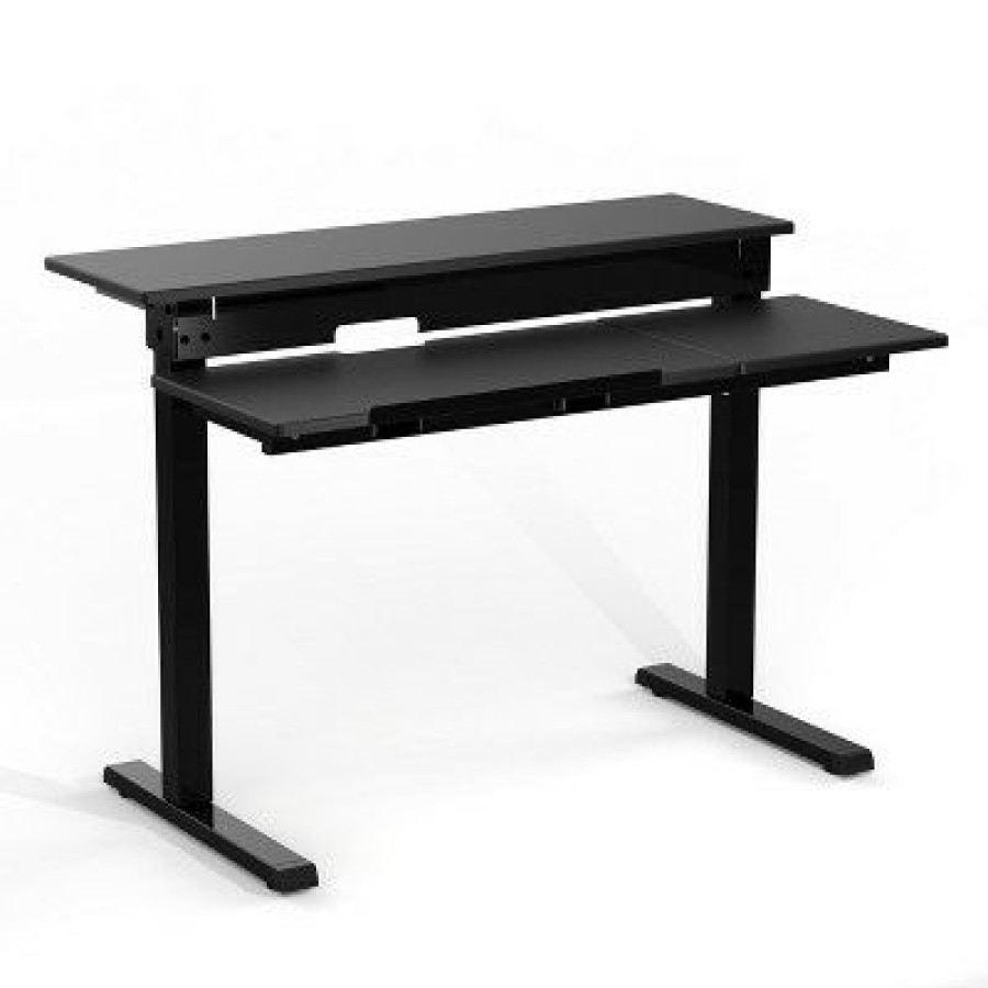 Executive Desks * | Stand Up Desk Store 40 Manual Adjustable Height Split Level Drafting Table Ergonomic Desk With Monitor Shelf (Black/Black)