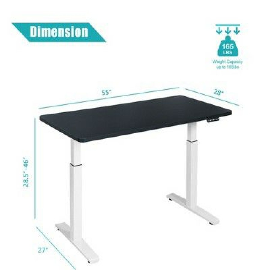 Executive Desks * | Costway Electric 55"X28" Standing Desk Adjustable Sit To Stand W/ Controller