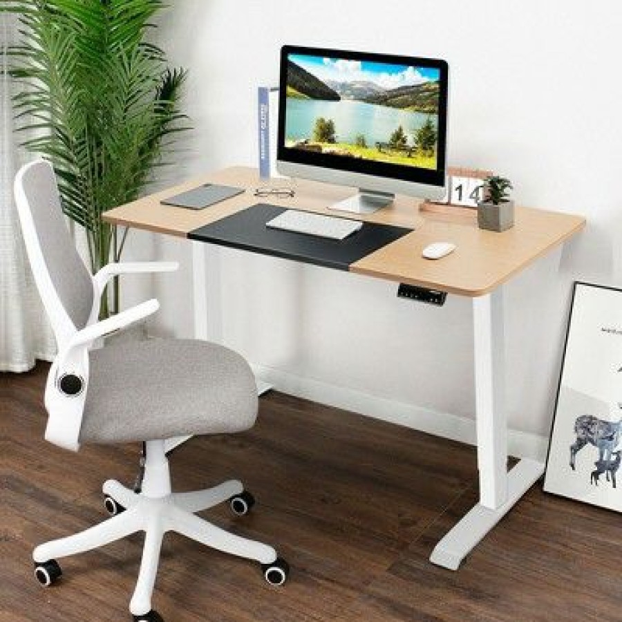 Executive Desks * | Costway Electric 55"X28" Standing Desk Sit Stand Height Adjustable Splice Board