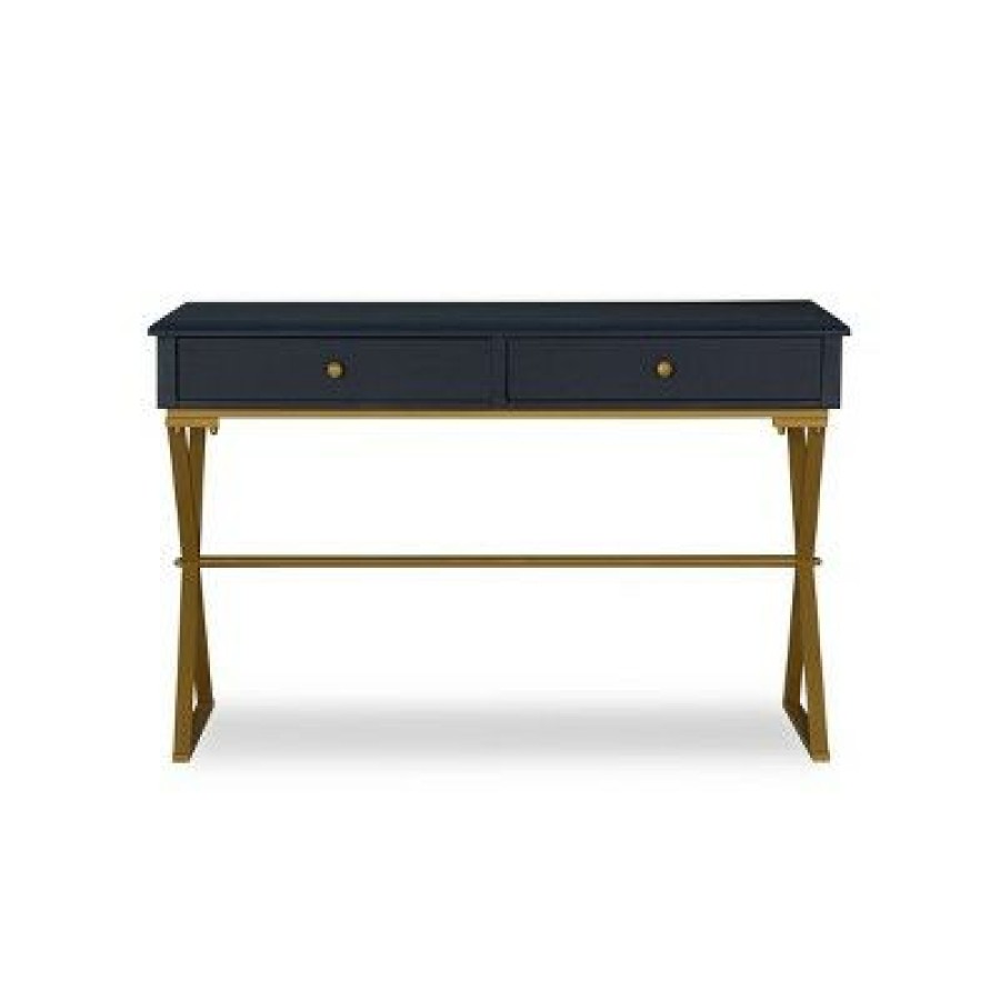 Executive Desks * | 2 Drawer Campaign Desk Linon