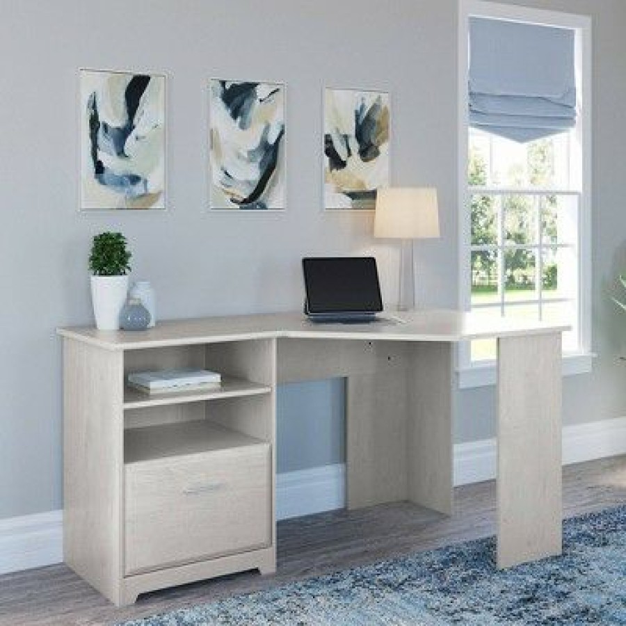 Corner Desks * | Cabot 60W Corner Desk With Storage Bush Furniture