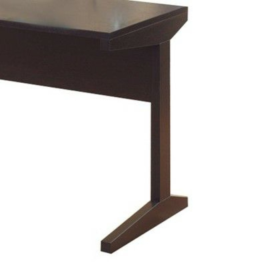 Executive Desks * | Well Designed All Around Dark Finish Desk Dark Brown Benzara