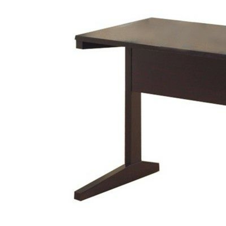 Executive Desks * | Well Designed All Around Dark Finish Desk Dark Brown Benzara