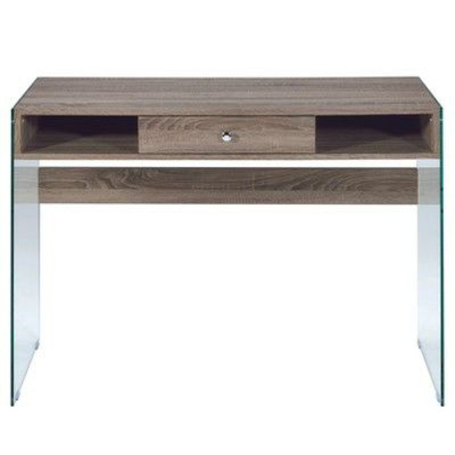 Executive Desks * | Writing Desk Clear Oak Gray Acme Furniture