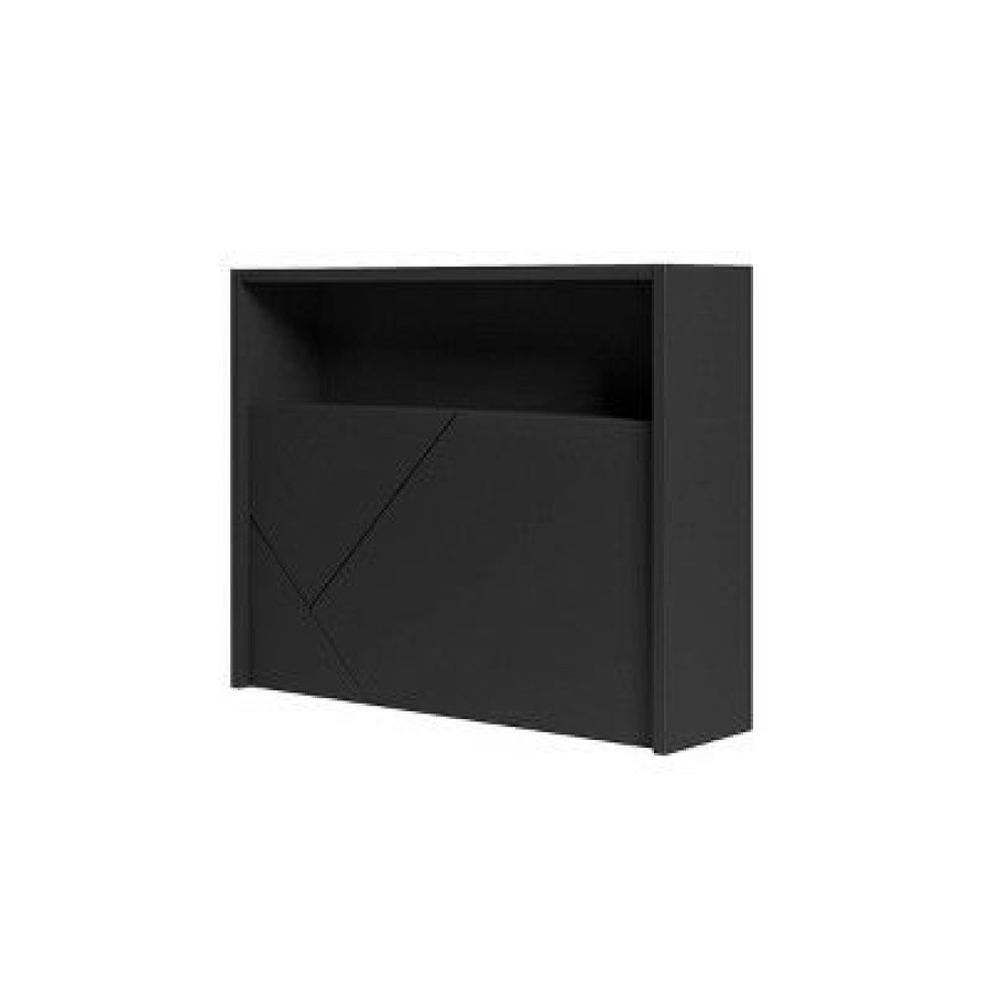 Executive Desks * | Slim Small Wall Mounted Secretary Desk Black Nexera