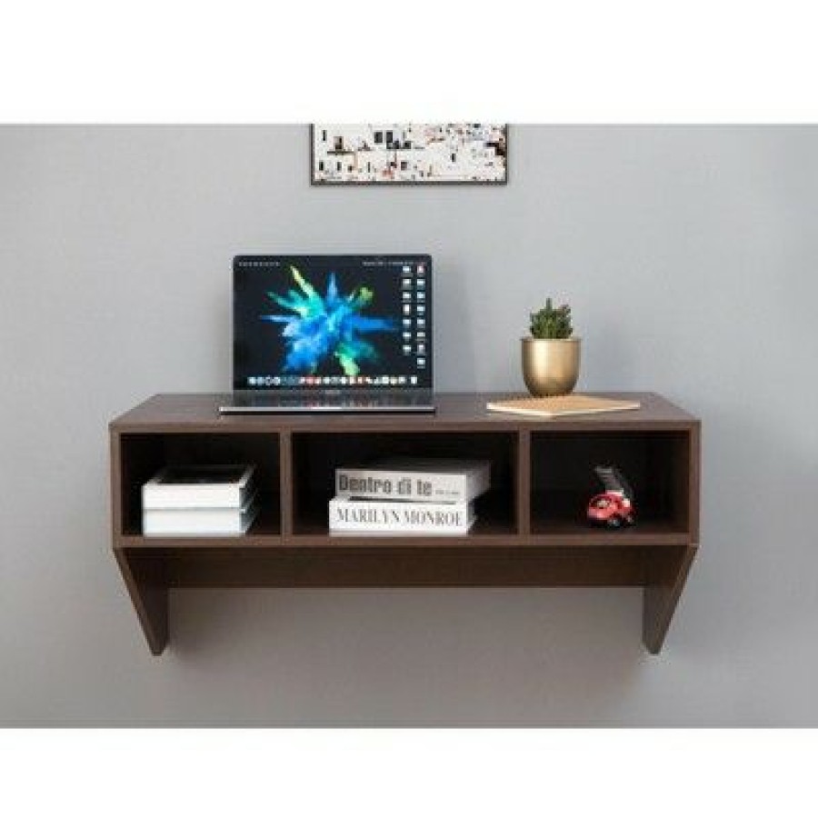 Executive Desks * | Basicwise Wall Mounted Home Office Furniture Set