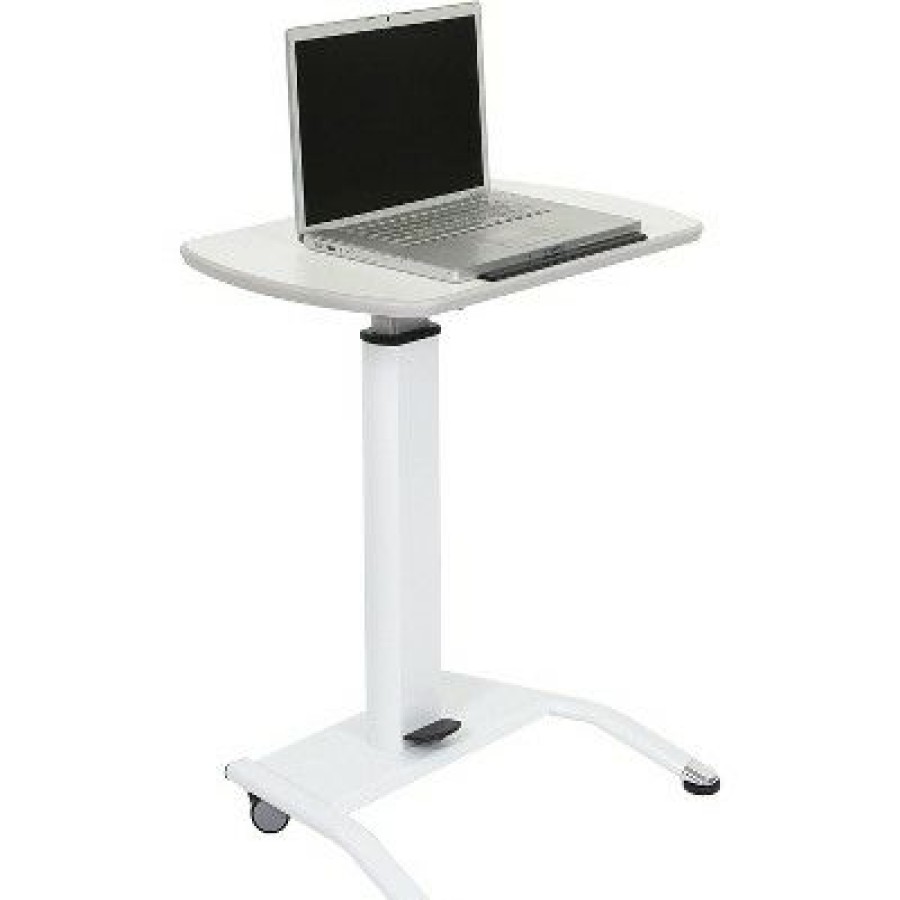 Executive Desks * | Luxor Pneumatic Height Adjustable Lectern White Lx-Pnadj-Wh