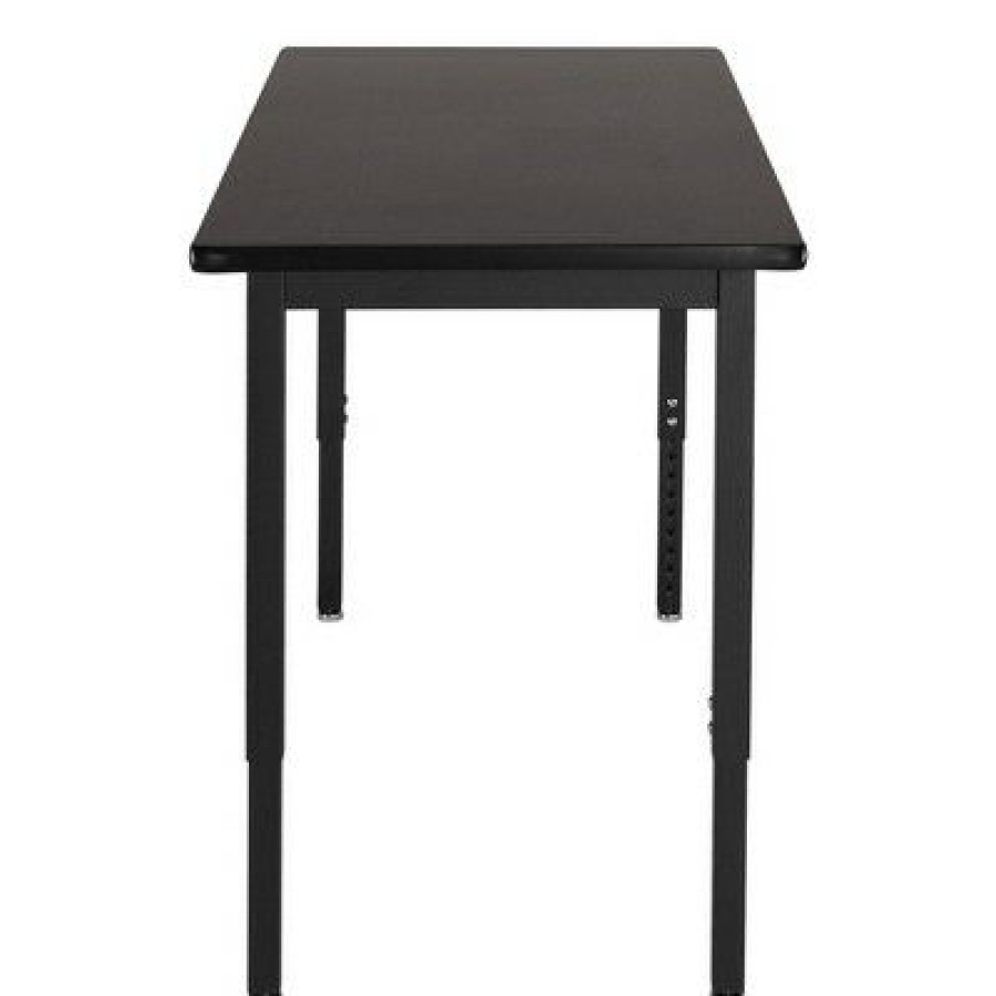 Drafting Tables * | Heavy Duty Height Adjustable Table Black Frame/Black Top National Public Seating