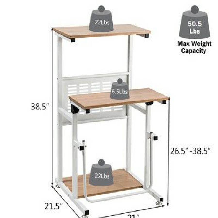 Executive Desks * | Costway Stand Up Desk Height Adjustable Sit Stand Computer Workstation Standing Desk