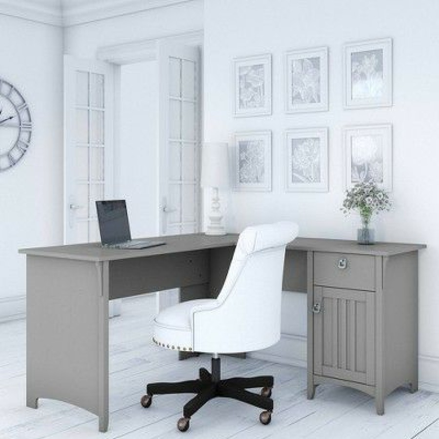 Executive Desks * | Salinas L Shaped Desk With Storage Bush Furniture