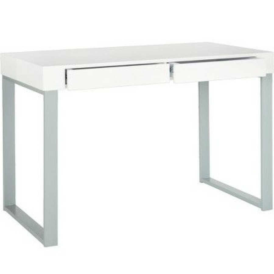 Executive Desks * | Barton Desk White/Grey Safavieh