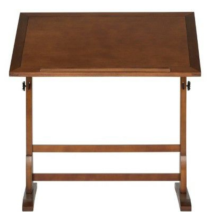 Drafting Tables * | 42" Canvas & Color Retro Wood Table / Rustic Oak Studio Designs