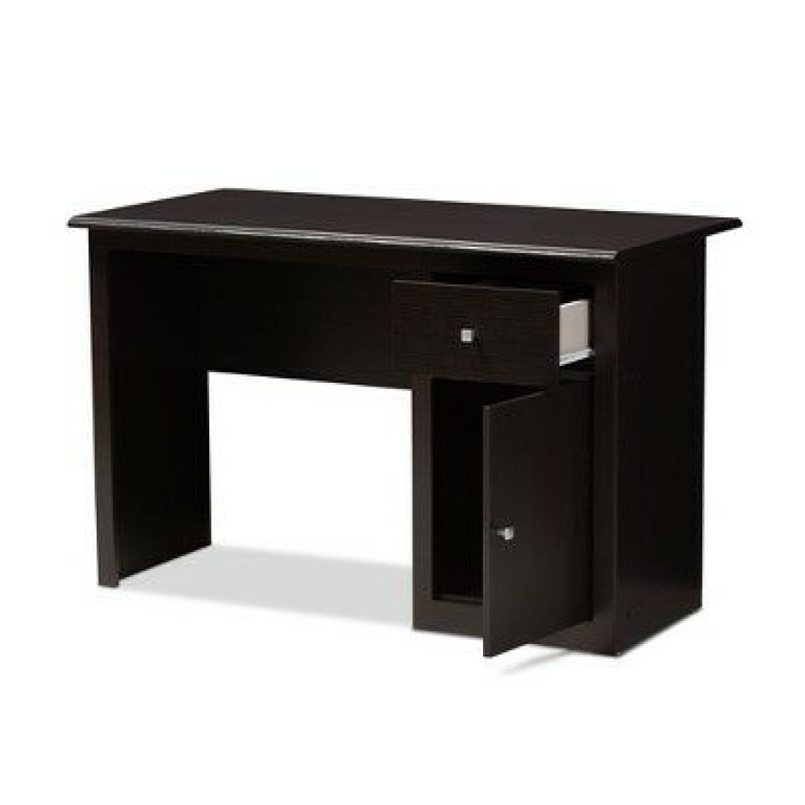 Executive Desks * | Belora Modern And Contemporary Finished Desk Dark Brown Baxton Studio