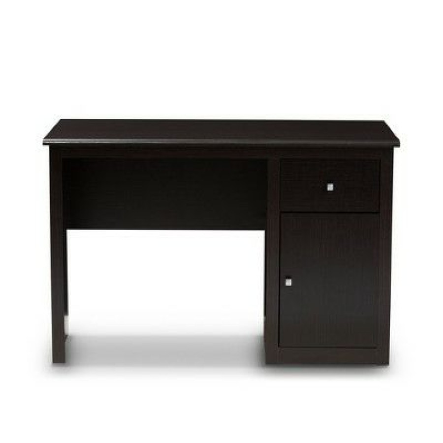 Executive Desks * | Belora Modern And Contemporary Finished Desk Dark Brown Baxton Studio