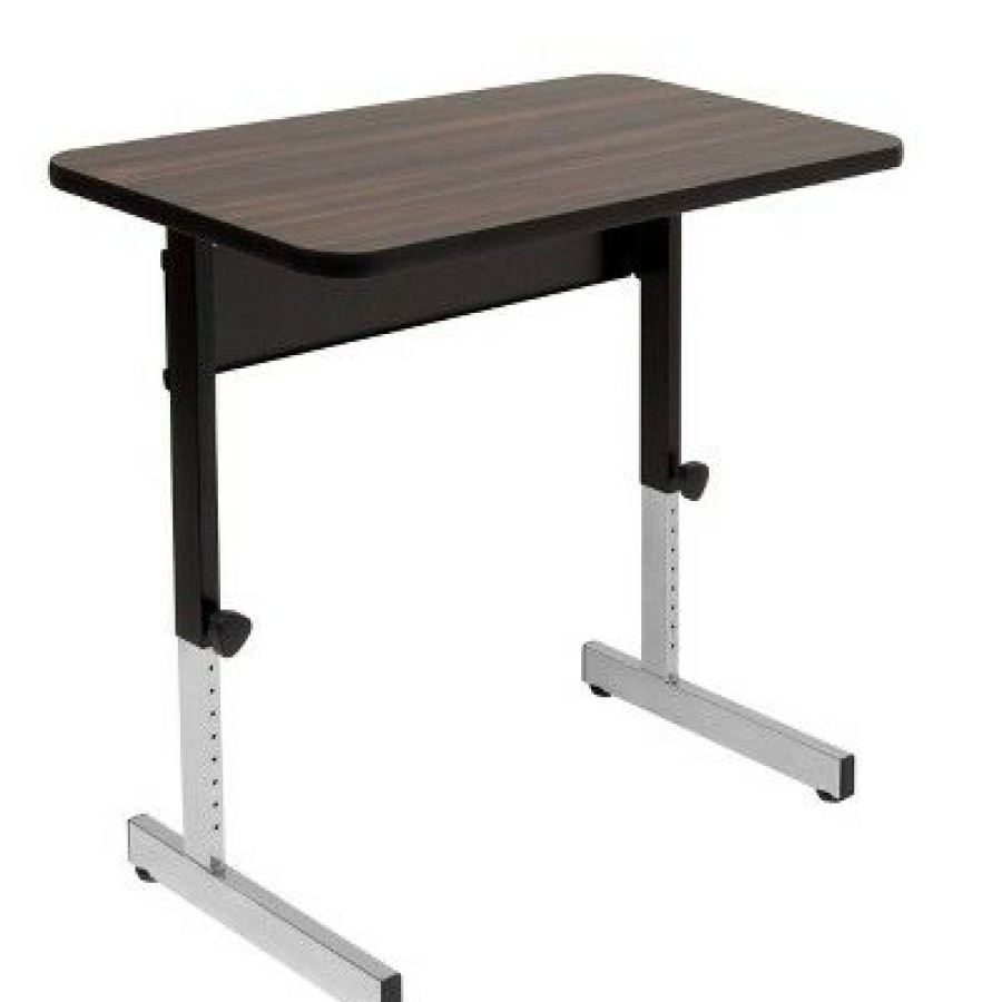 Executive Desks * | 36" Canvas & Color Adjustable All Purpose Table Black/Walnut Calico Designs