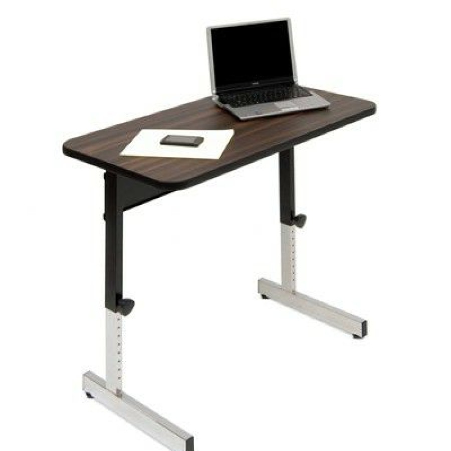 Executive Desks * | 36" Canvas & Color Adjustable All Purpose Table Black/Walnut Calico Designs