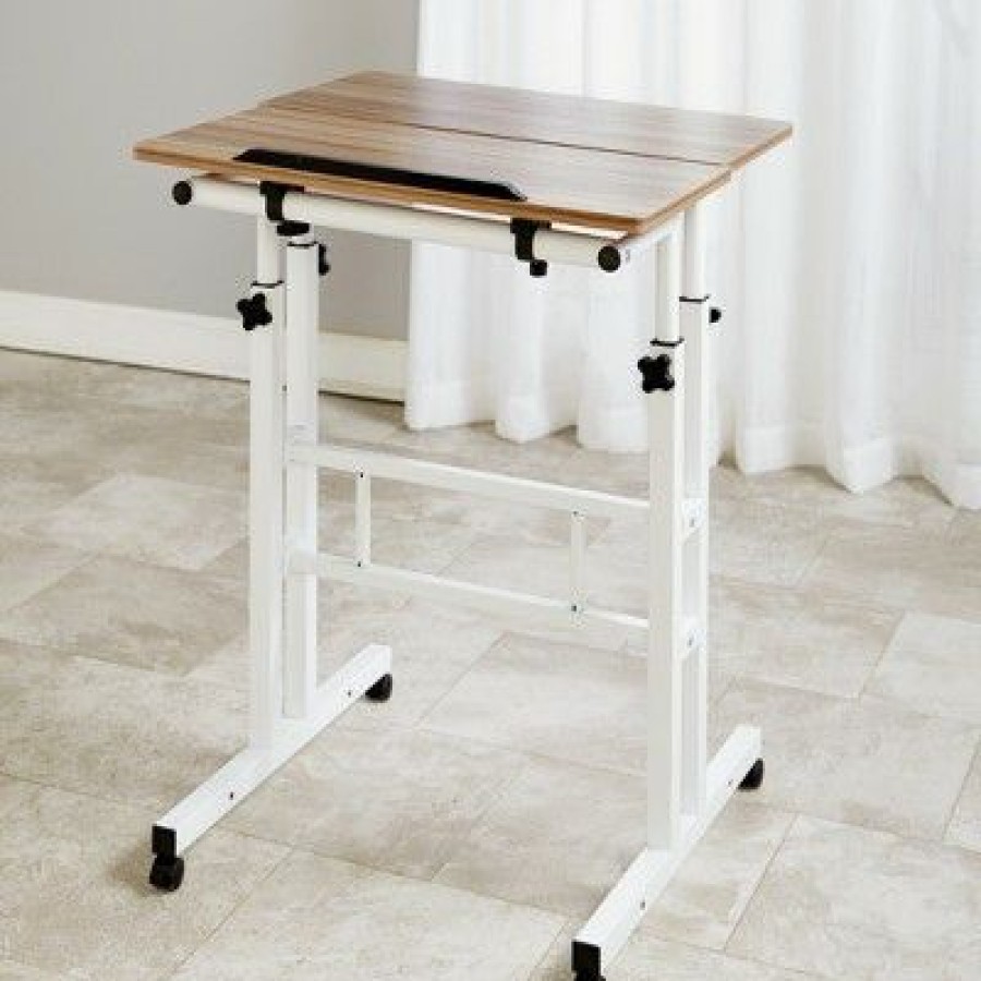 Executive Desks * | The Lakeside Collection Lakeside 2-Tier Adjustable Height Standing Desk Podium Mobile Table