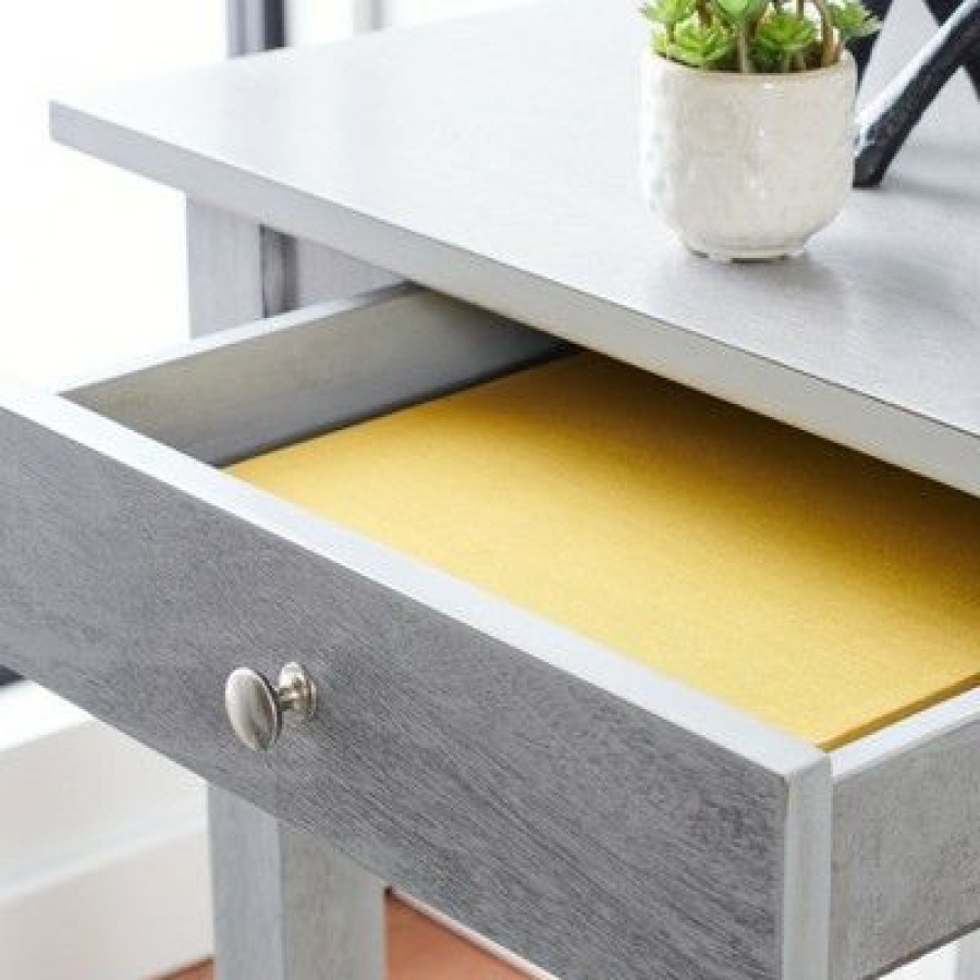 Executive Desks * | Winsome 2 Drawer Desk Dark Grey Safavieh