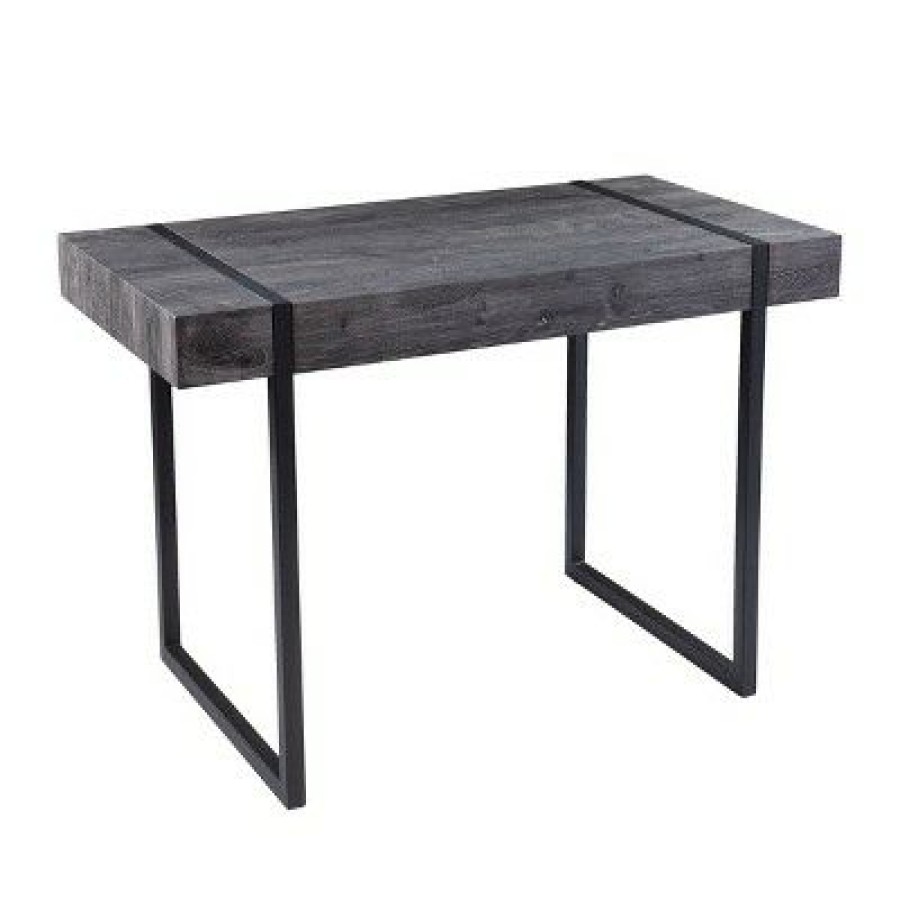 Executive Desks * | Santque Small Space Desk Black Oak Aiden Lane