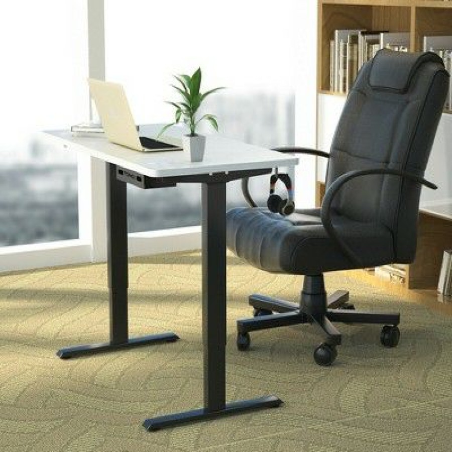 Executive Desks * | Costway Electric Standing Desk Sit To Stand Height Adjustable Dual Motor / /