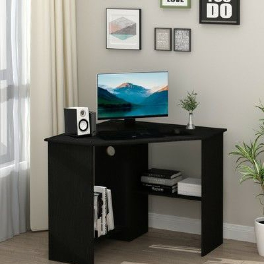 Corner Desks * | Homcom Multi-Tier Corner Computer Desk With Multiple Shelves