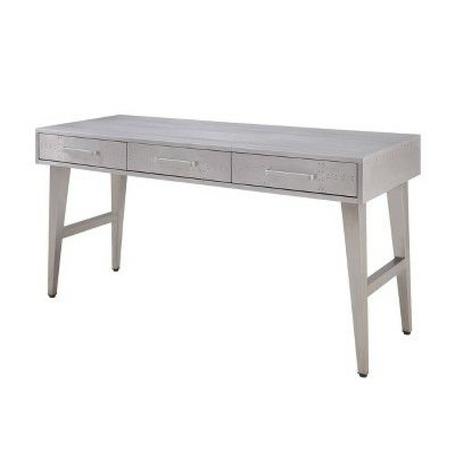 Executive Desks * | Brancaster 3 Drawers Desk Aluminum Acme Furniture