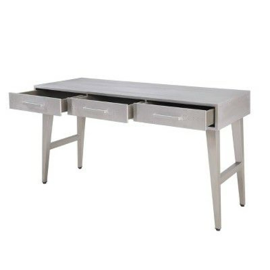 Executive Desks * | Brancaster 3 Drawers Desk Aluminum Acme Furniture