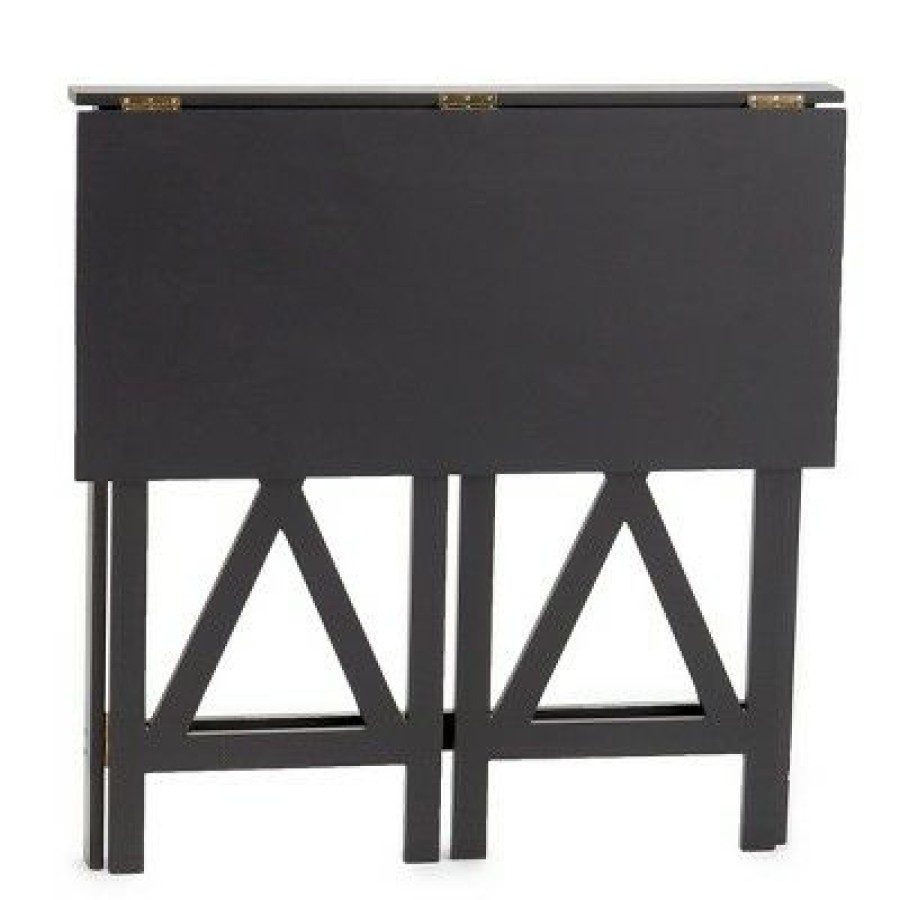 Executive Desks * | The Lakeside Collection Lakeside Folding Desk Laptop Writing Table With Shelf For Home Office, Crafting