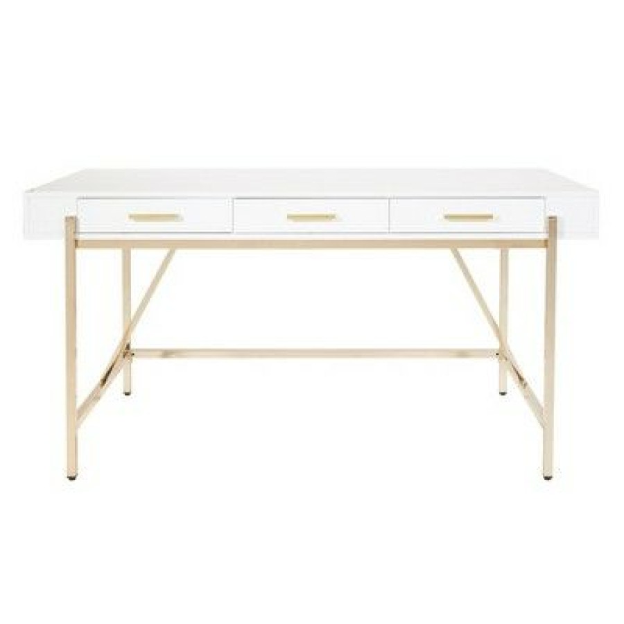 Executive Desks * | Broadway Desk White Gloss Osp Home Furnishings