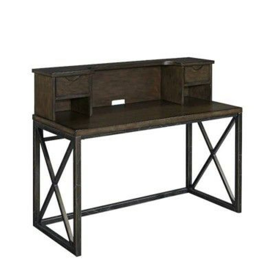 Executive Desks * | Xcel Office Desk With Hutch Brown Home Styles