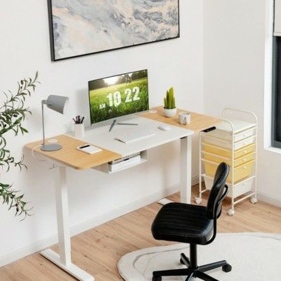 Executive Desks * | Costway 55"X28" Electric Standing Desk Adjustable Sit To Stand Table W/Usb Port