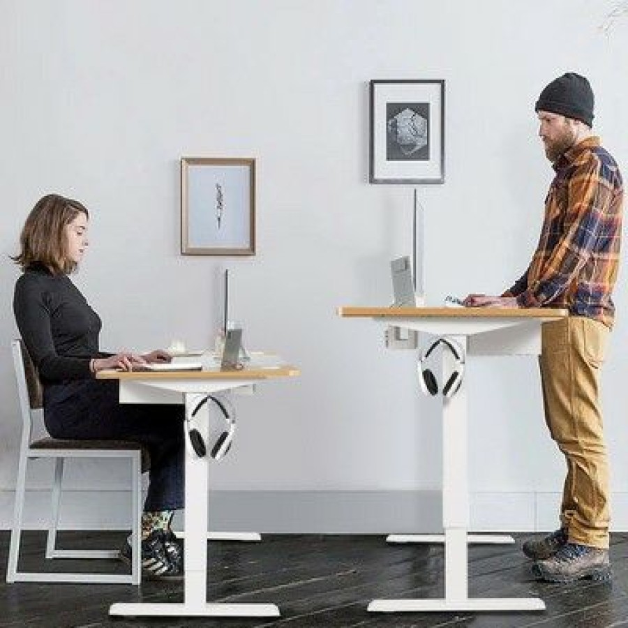 Executive Desks * | Costway 55"X28" Electric Standing Desk Adjustable Sit To Stand Table W/Usb Port