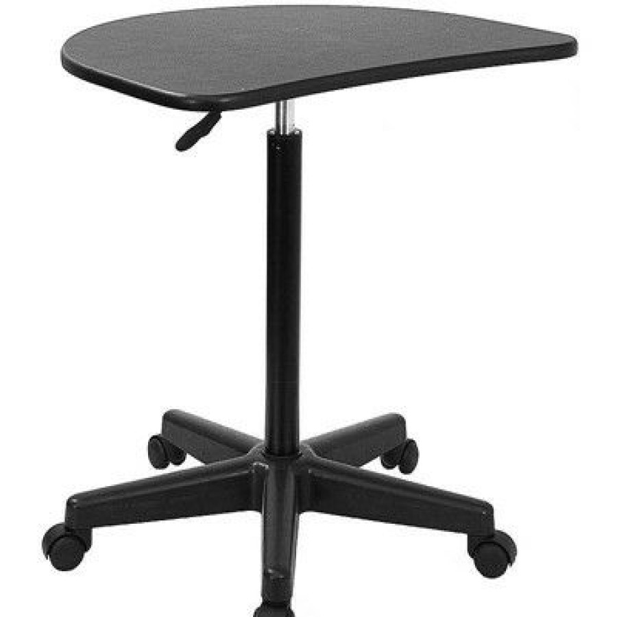 Computer Desks * | Adjustable Mobile Laptop Computer Desk With Black Top Flash Furniture