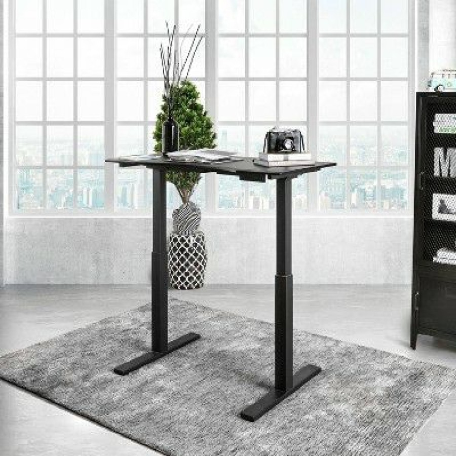 Executive Desks * | Baron Contemporary Adjustable Office Stand Up Table Small Black Homes: Inside + Out