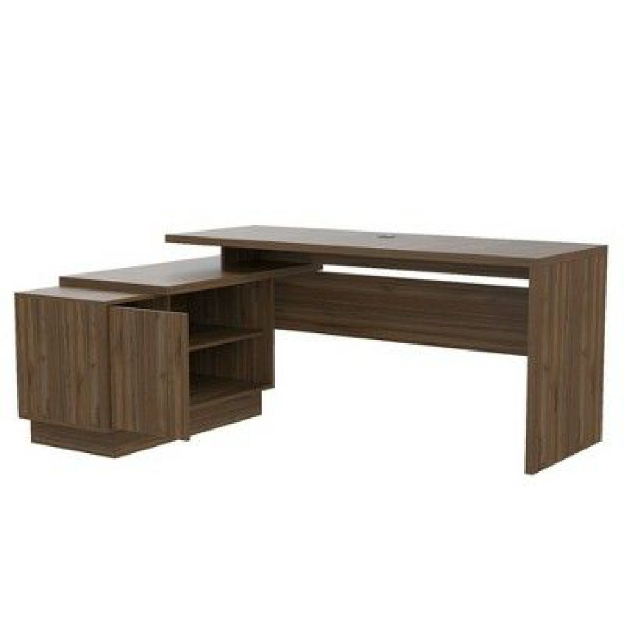 Executive Desks * | Emery L Shaped Desk Brown Rst Brands