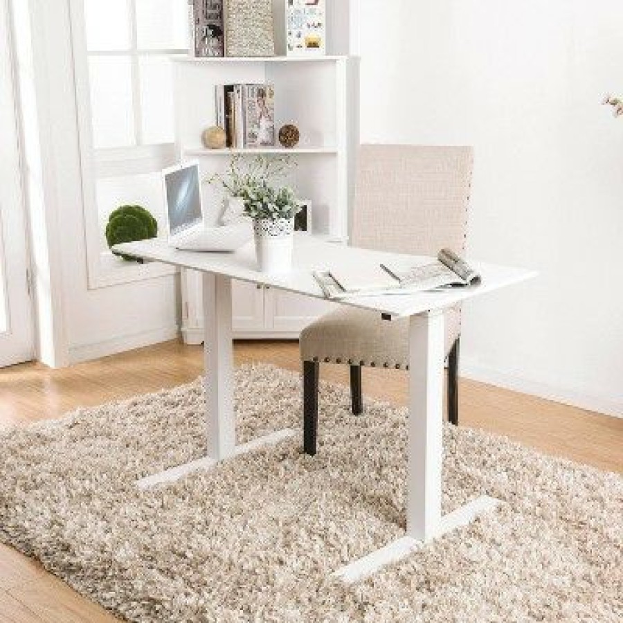 Executive Desks * | Baron Contemporary Adjustable Office Stand Up Table Small White Homes: Inside + Out