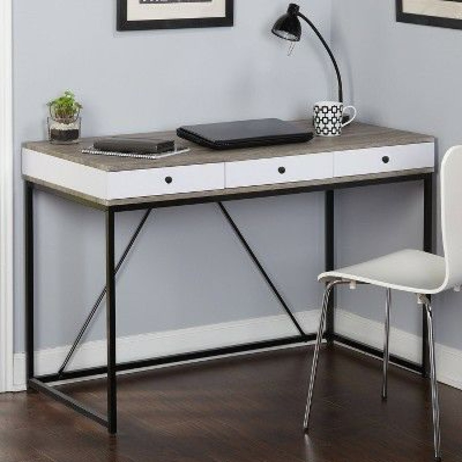 Executive Desks * | Sally Desk With 3 Drawers Black/Gray Buylateral